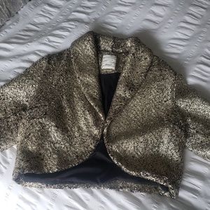 Elevenses Gold wool shrug L